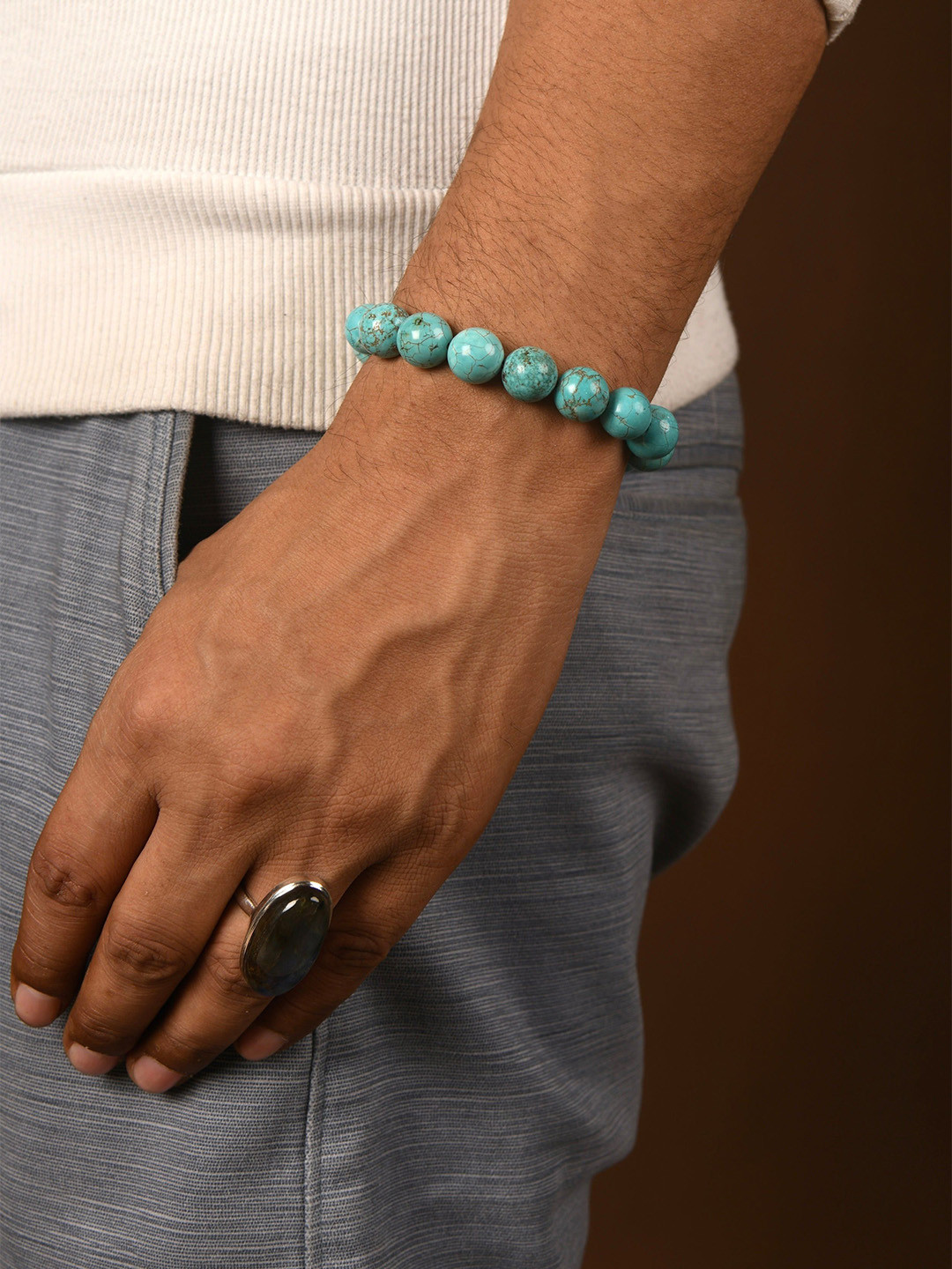 

Totapari Unisex Turquoise Gemstone Bracelet, Turquoise blue