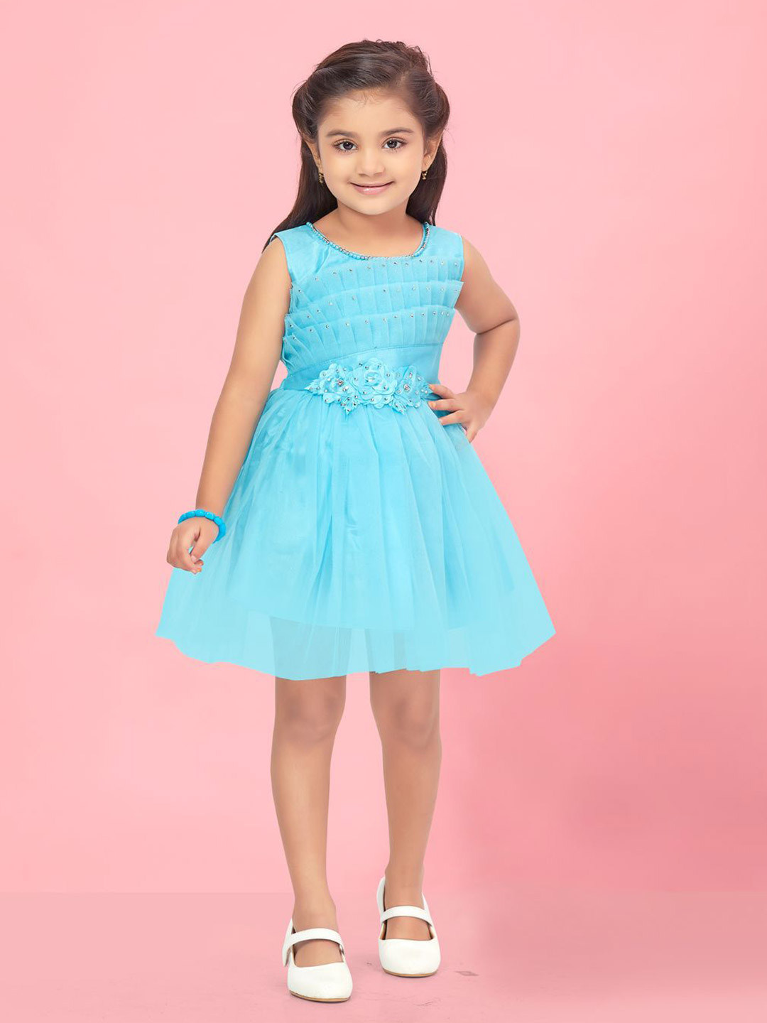 

BAESD Net Fit & Flare Dress, Turquoise blue
