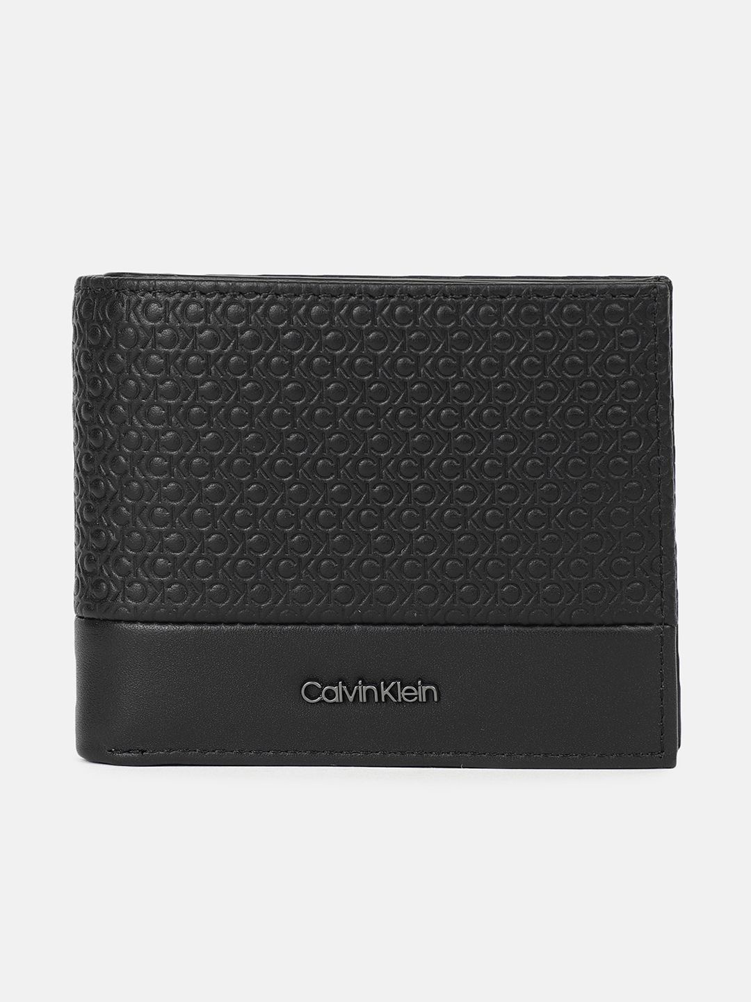 

Calvin Klein Men Textured Leather Two Fold Wallet, Black