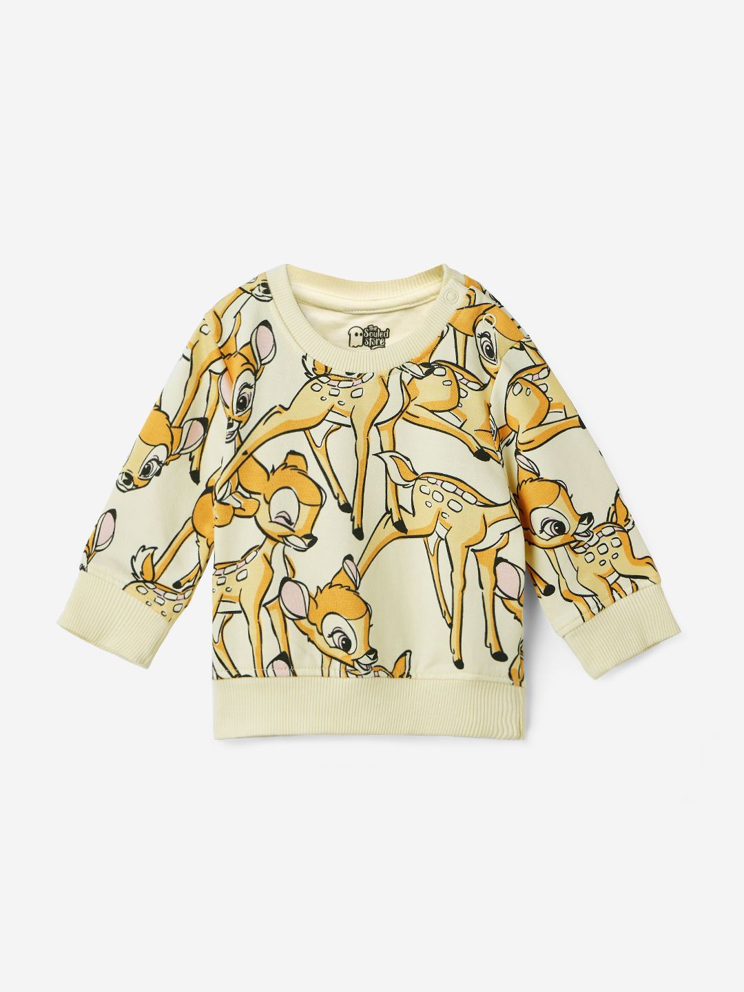 

The Souled Store Girls Graphic Printed Round Neck Cotton Pullover Sweatshirt, White