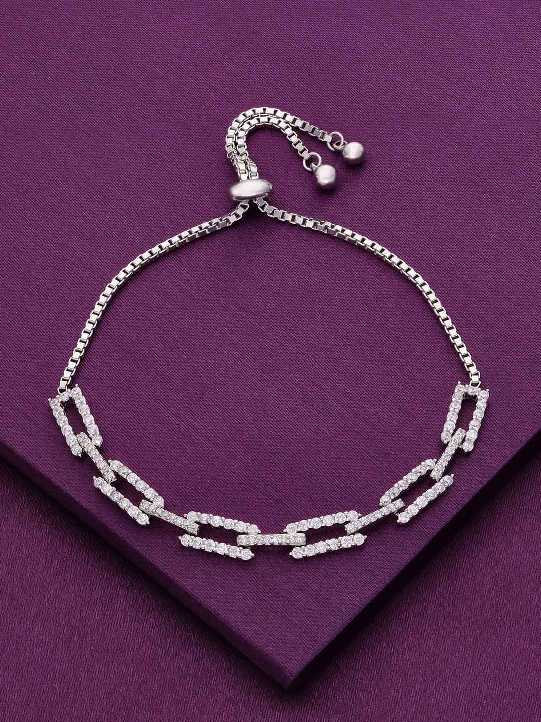

KAI JEWEL Sterling Silver Rhodium-Plated Cubic Zirconia Wraparound Bracelet
