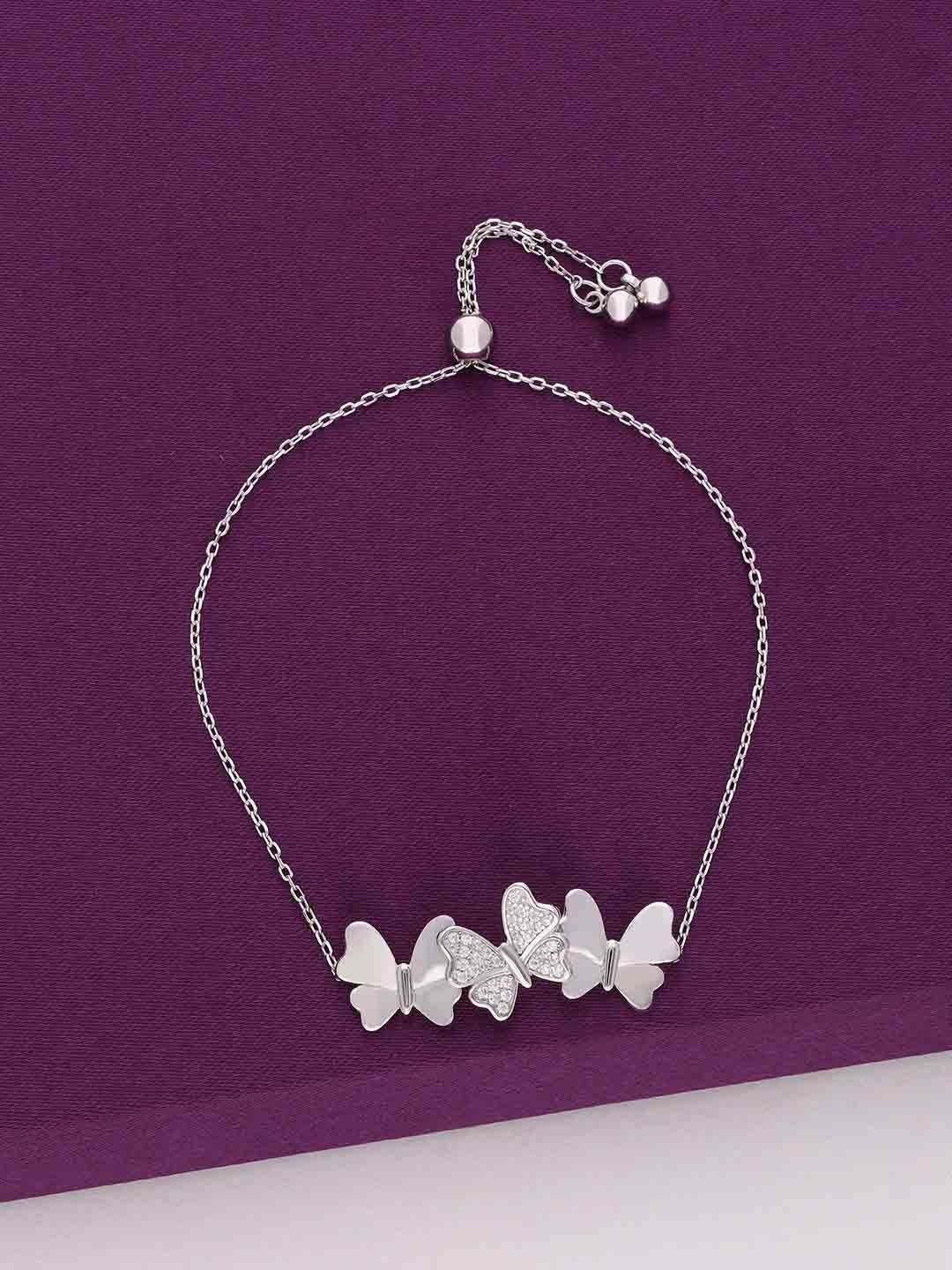 

KAI JEWEL Sterling Silver Rose Gold-Plated Cubic Zirconia Wraparound Bracelet