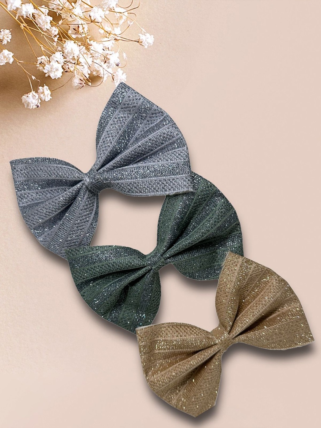 

Samsara Couture Girls Set of 3 Alligator Hair Clips, Brown