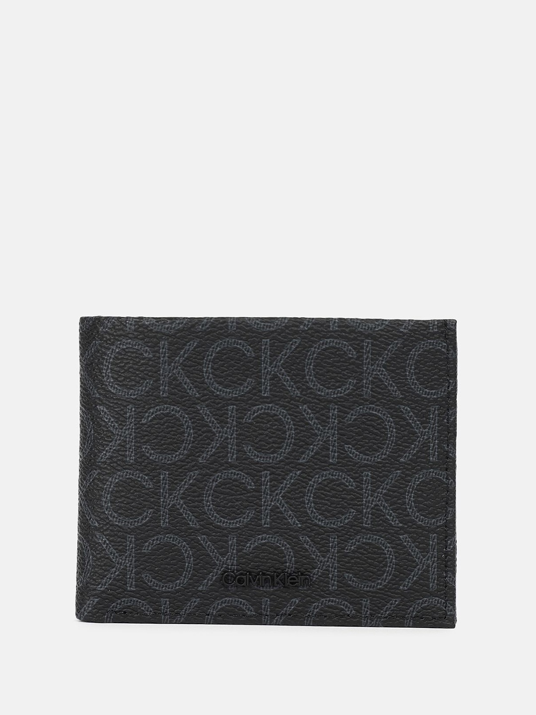 

Calvin Klein Men Printed PU Two Fold Wallet, Black