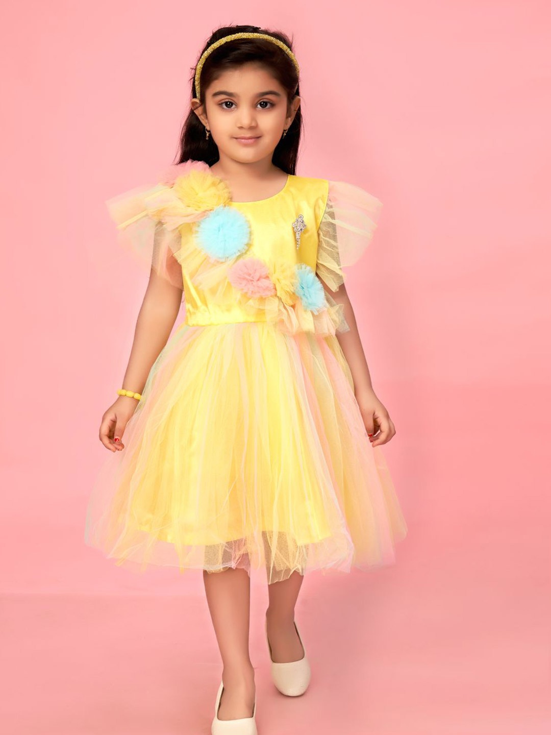 

BAESD Net Fit & Flare Dress, Yellow