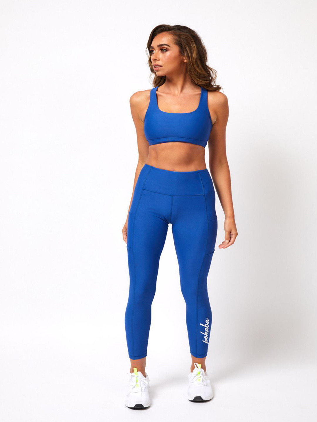 

POKABA Full Coverage Styled Back Sports Bra, Blue