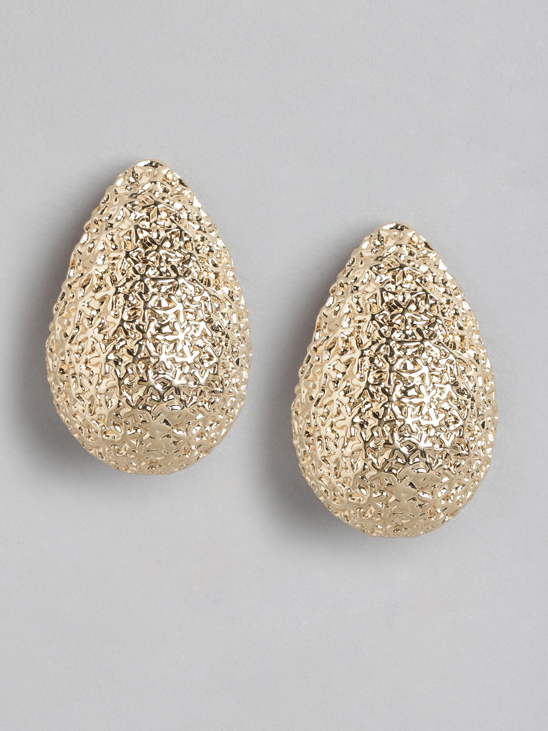 

Forever New Tori Textured Gold-Plated Teardrop Shaped Drop Earrings