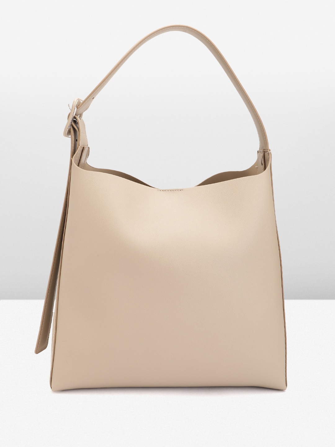 

MANGO PU Shopper Hobo Bag, Beige