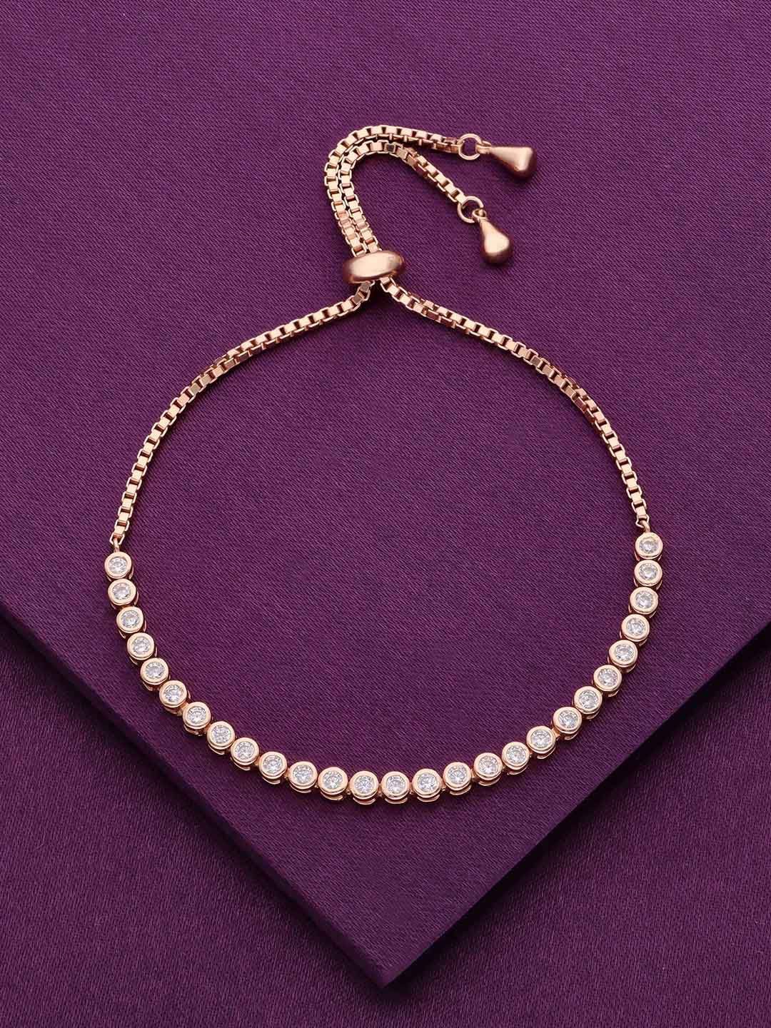 

KAI JEWEL Sterling Silver Rose Gold-Plated Cubic Zirconia Wraparound Bracelet