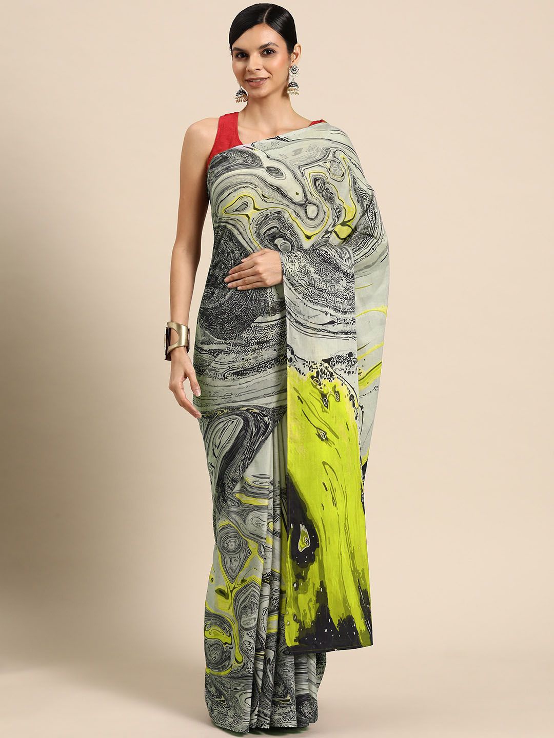 

BUTA BUTI Pure Cotton Saree, Yellow