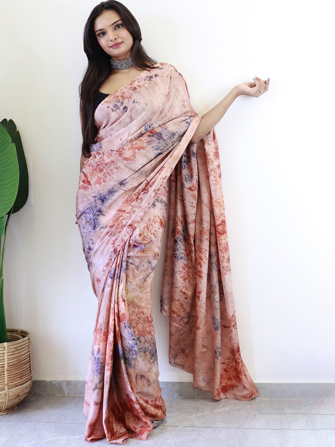 

Panzora Printed Ready to Wear Saree, Orange