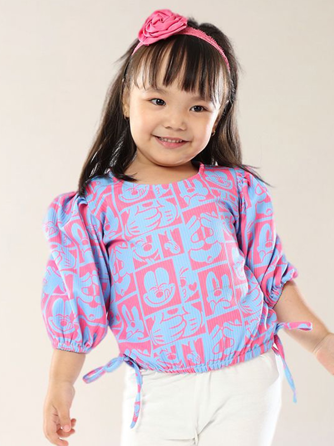 

BAESD Girls Graphic Printed Round Neck Top, Pink