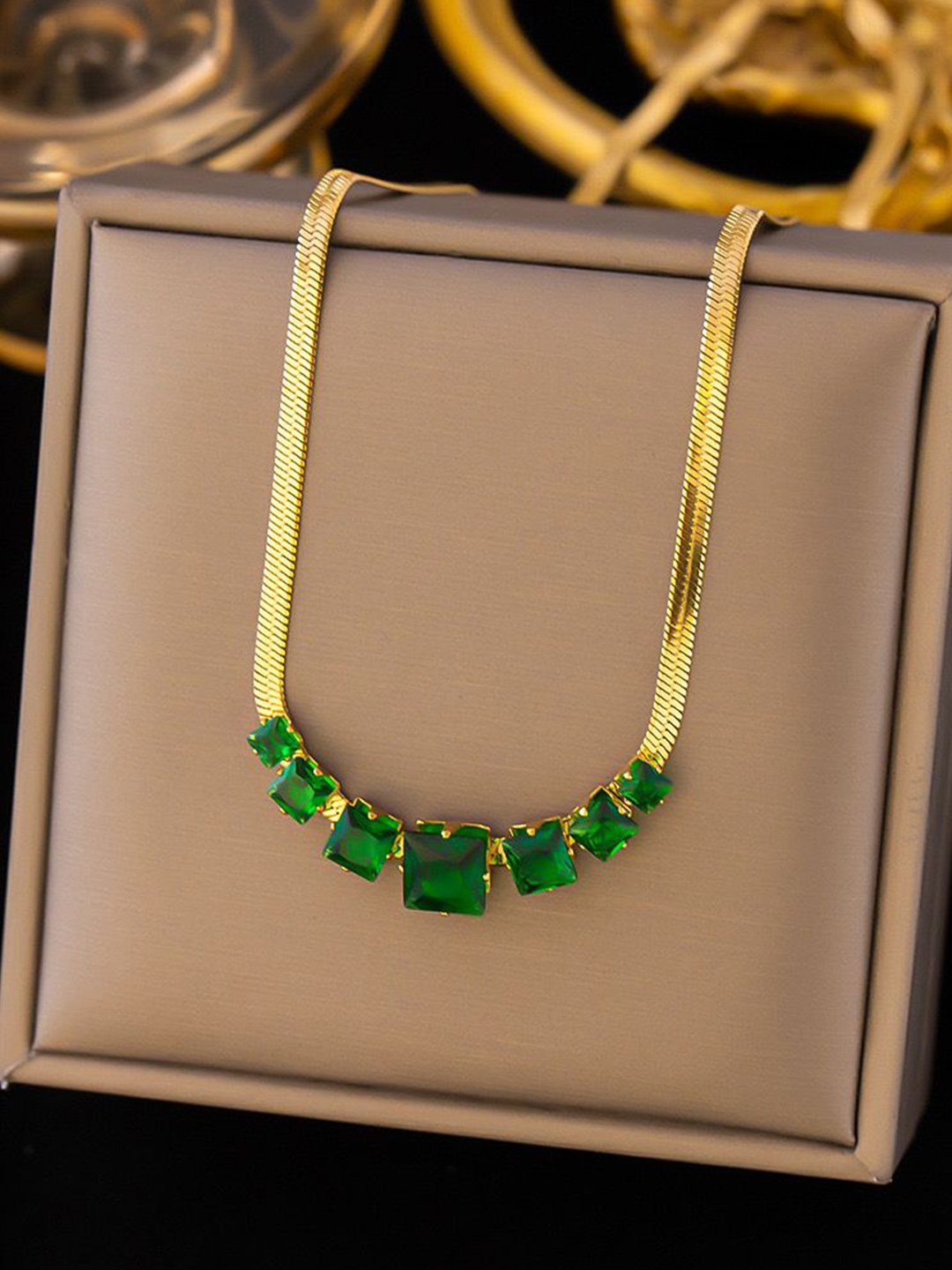 

MYKI Gold-Plated Stainless Steel Cubic Zirconia Necklace