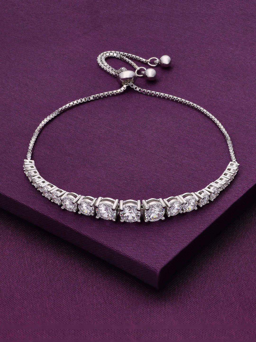 

KAI JEWEL Sterling Silver Rhodium-Plated Cubic Zirconia Wraparound Bracelet