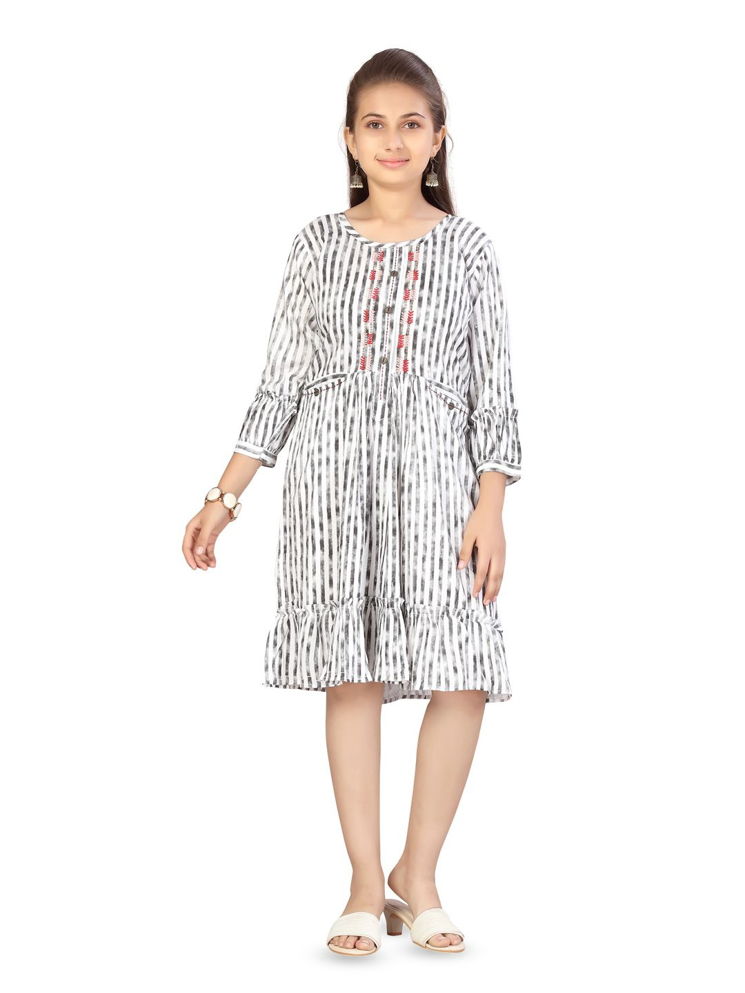 

BAESD Print A-Line Dress, Black