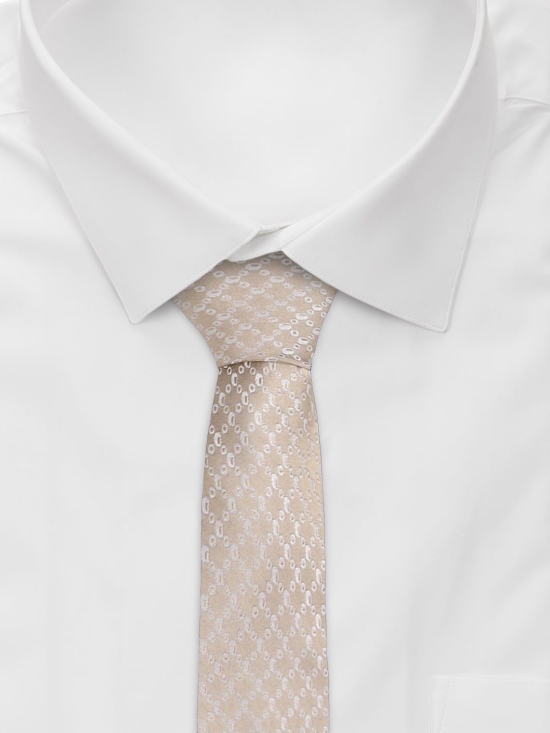 

Arrow Men Woven Design Broad Tie, Beige