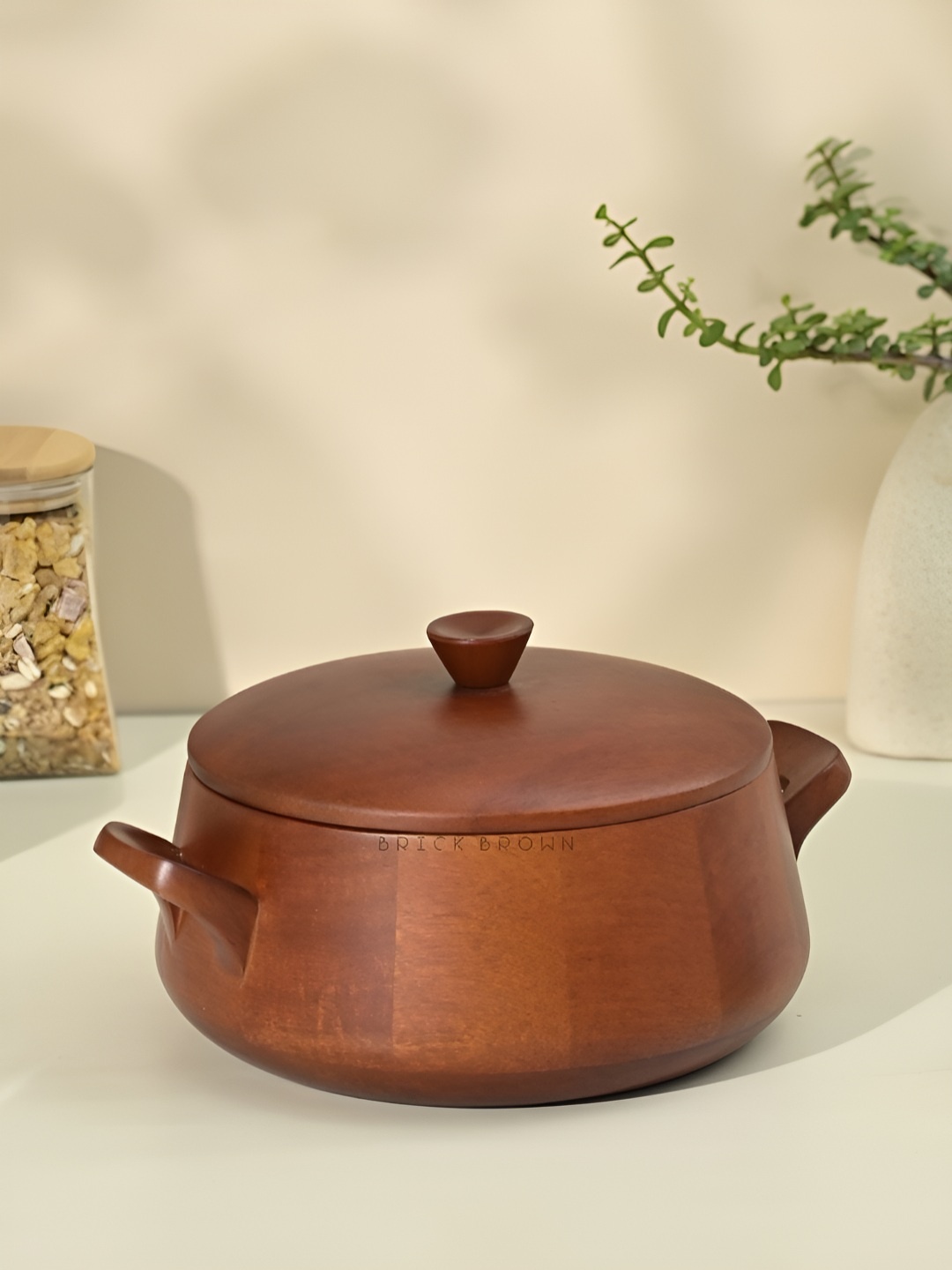 

BRICK BROWN Brown Wooden Cook & Serve Casserole 1.5 L