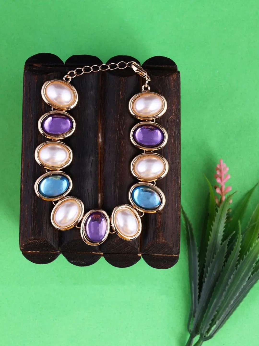 

Jewelz Gold-Plated Pearl Beaded Link Bracelet