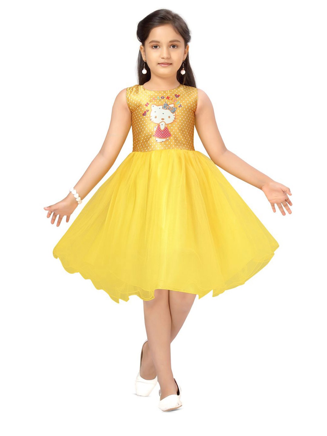 

BAESD Floral Net Fit & Flare Dress, Yellow