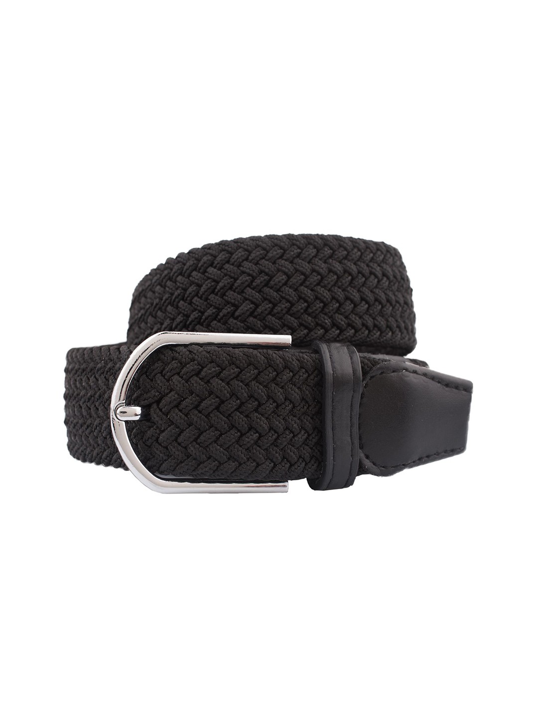 

The Tie Hub Men Braided Belt, Black