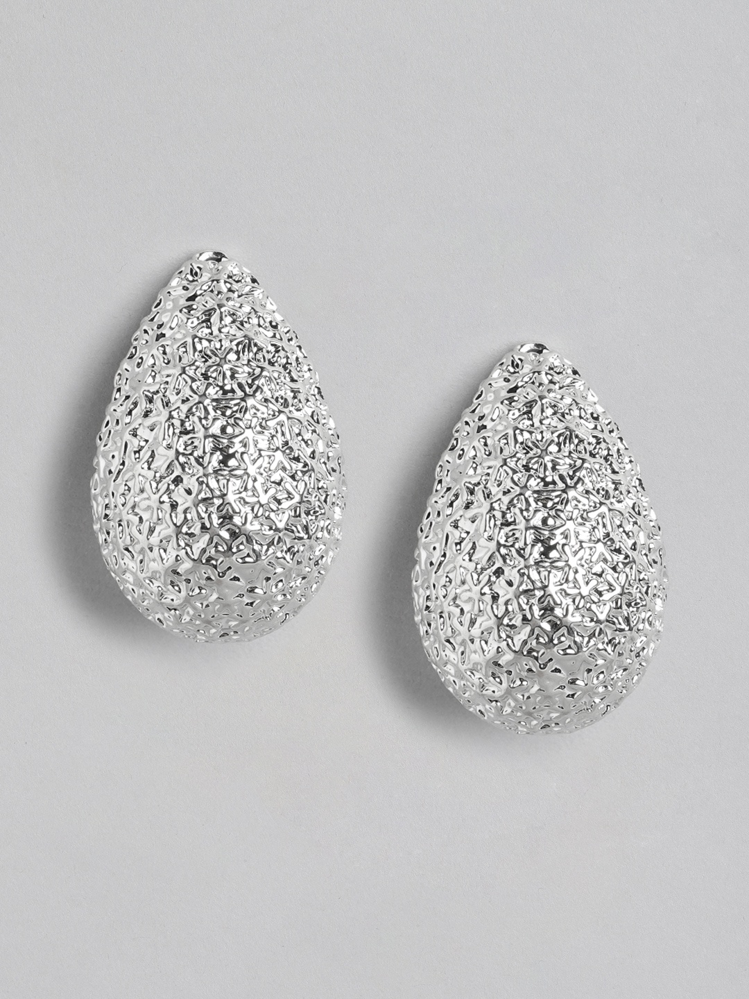 

Forever New Tori Textured Silver-Plated Teardrop Shaped Studs