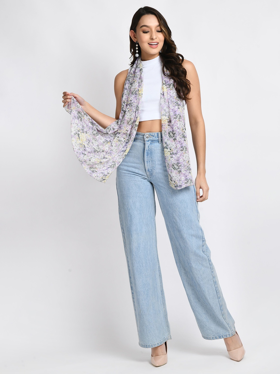 

V&M Women Printed Scarf, Lavender