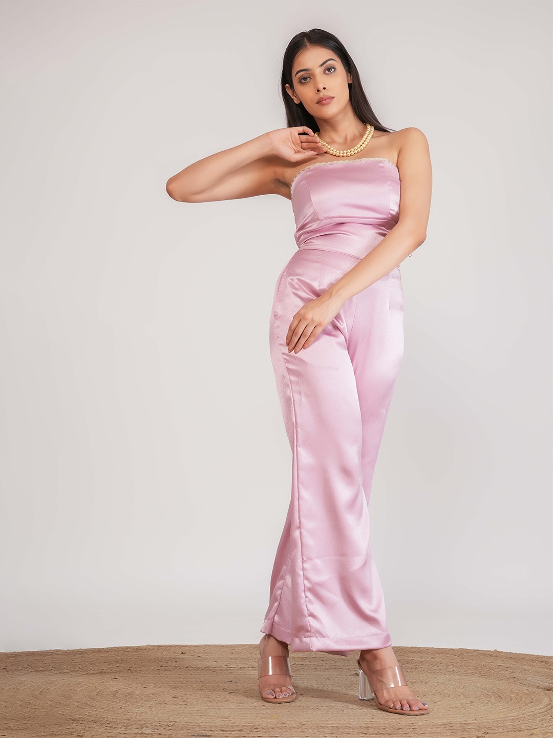 

Salvia Sky Off-Shoulder Basic Jumpsuit, Purple