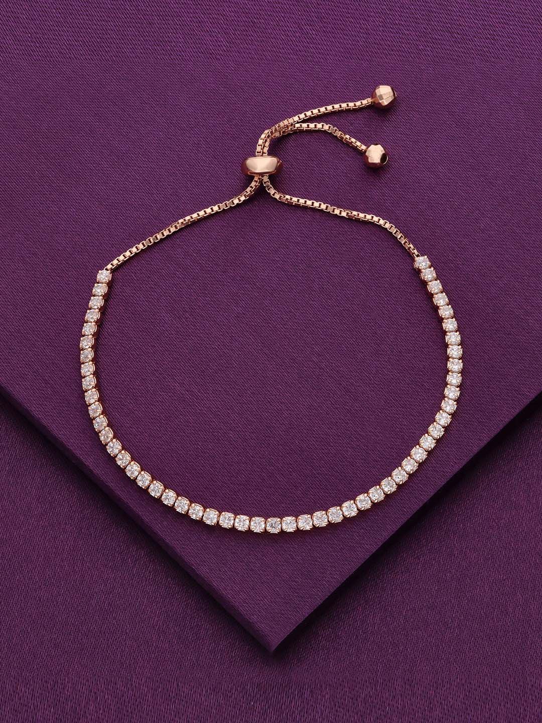 

KAI JEWEL Rose Gold Plated 92.5 Sterling Silver Cubic Zirconia Wraparound Bracelet