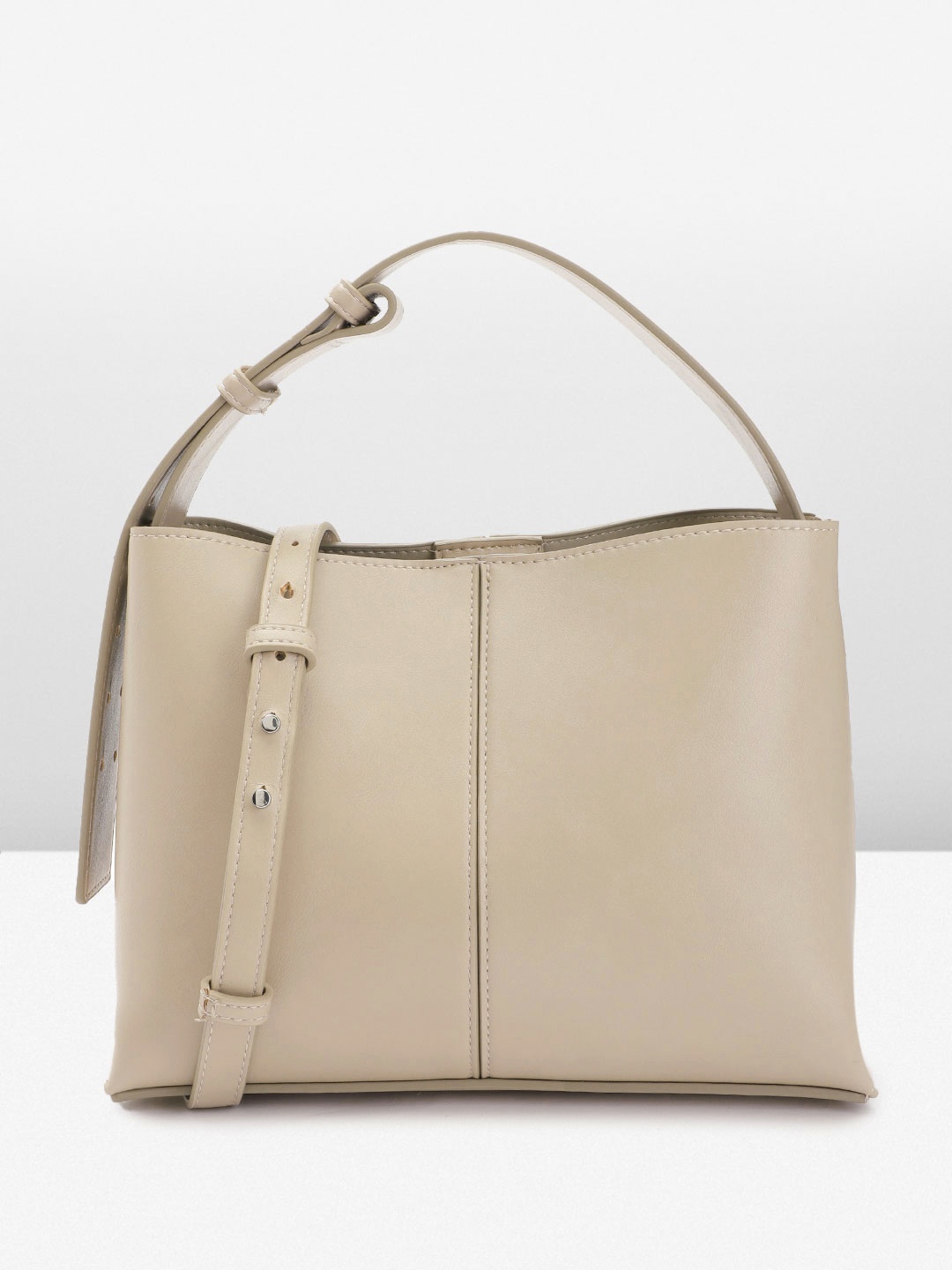 

MANGO Structured Tote Bag, Beige