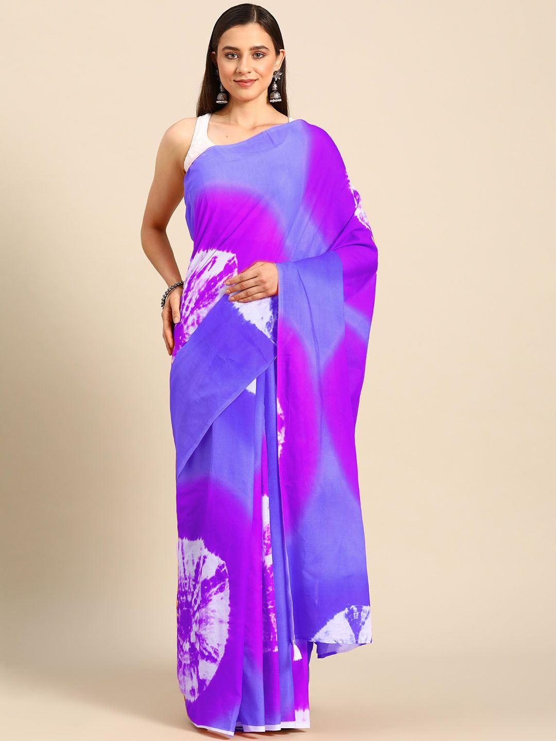

BUTA BUTI Tie and Dye Pure Cotton Saree, Blue