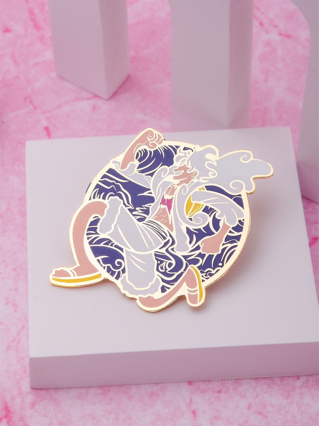 

COMICSENSE Unisex Anime Character Luffy Brooch, Purple