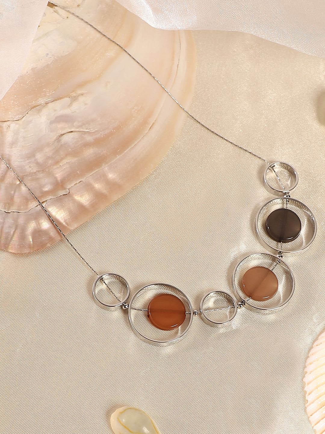 

SOHI The Orb Collar Silver Plated Necklace