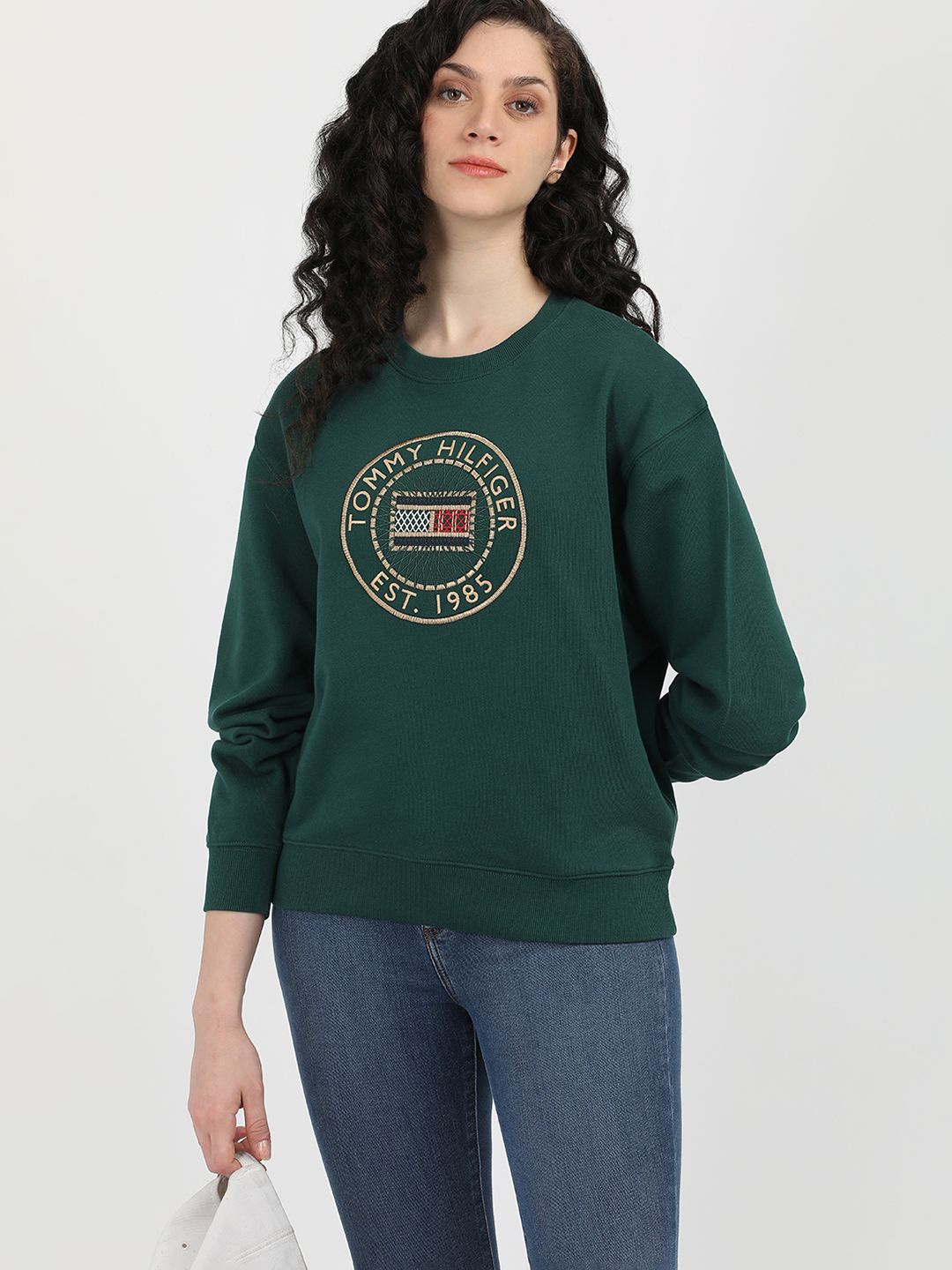 

Tommy Hilfiger Women Printed Cotton Sweatshirt, Green