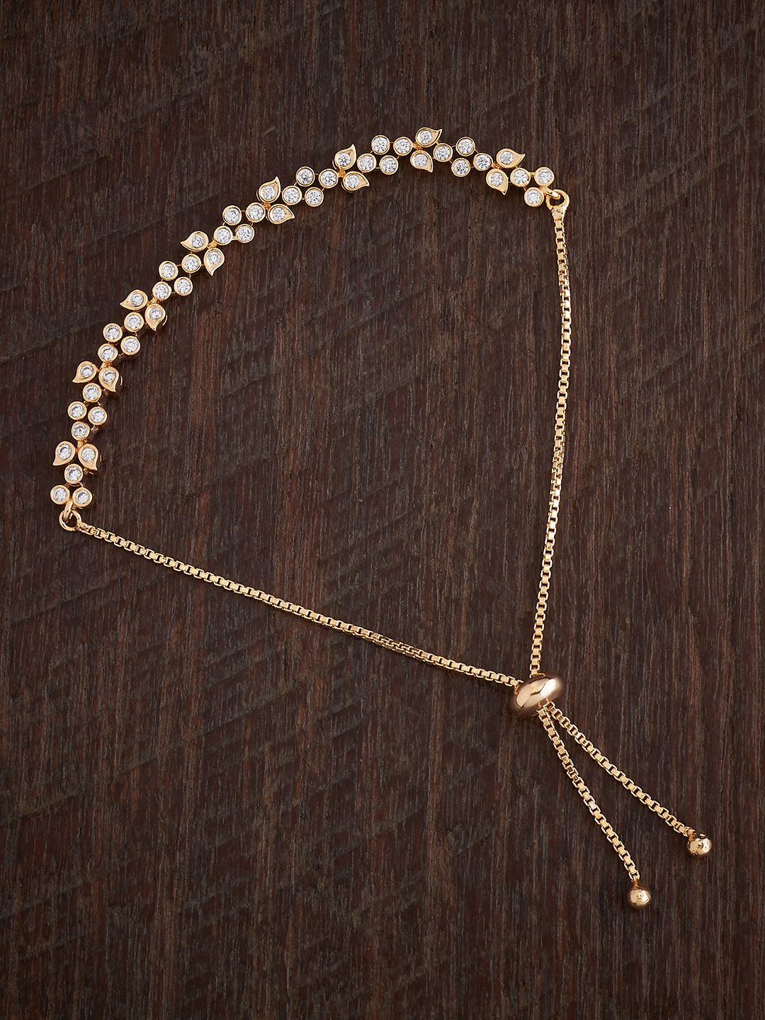 

Kushal's Fashion Jewellery Gold-Plated Cubic Zirconia Link Bracelet