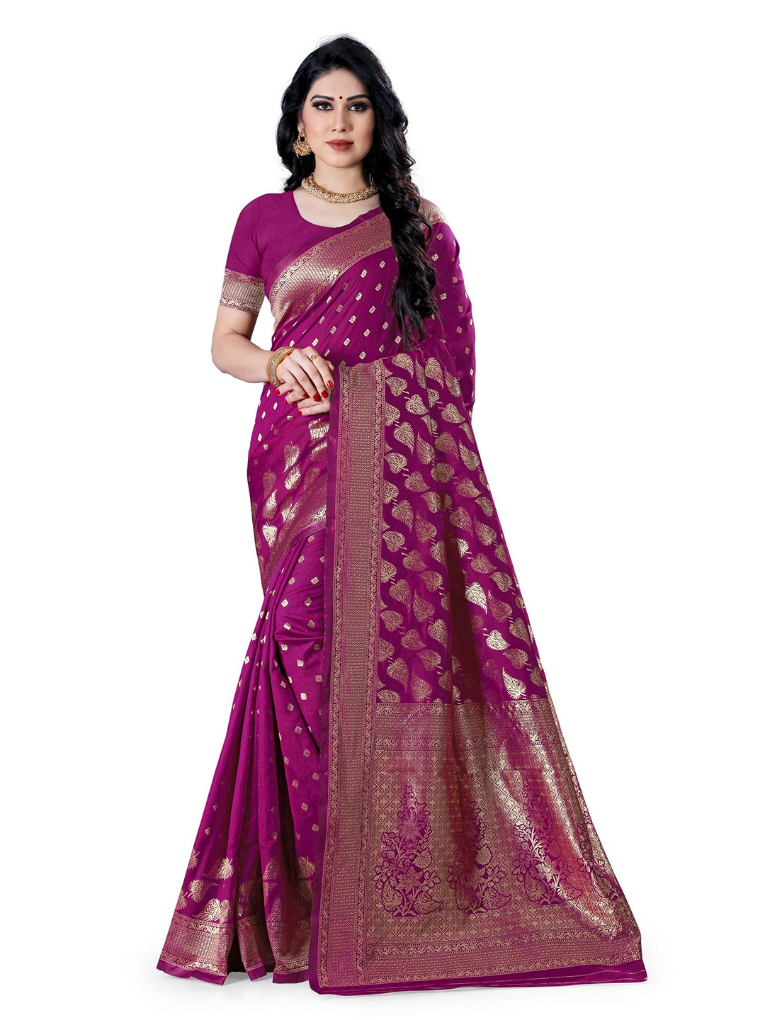 

EMV Woven Design Zari Saree, Purple