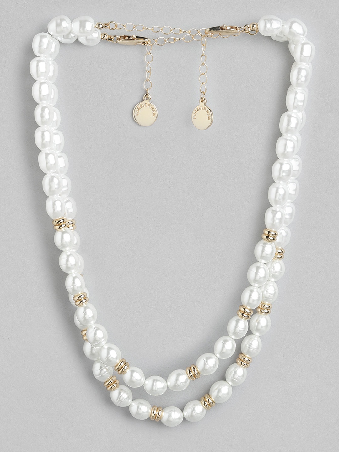 

Forever New Gold-Plated Layered Pearl Choker Necklace