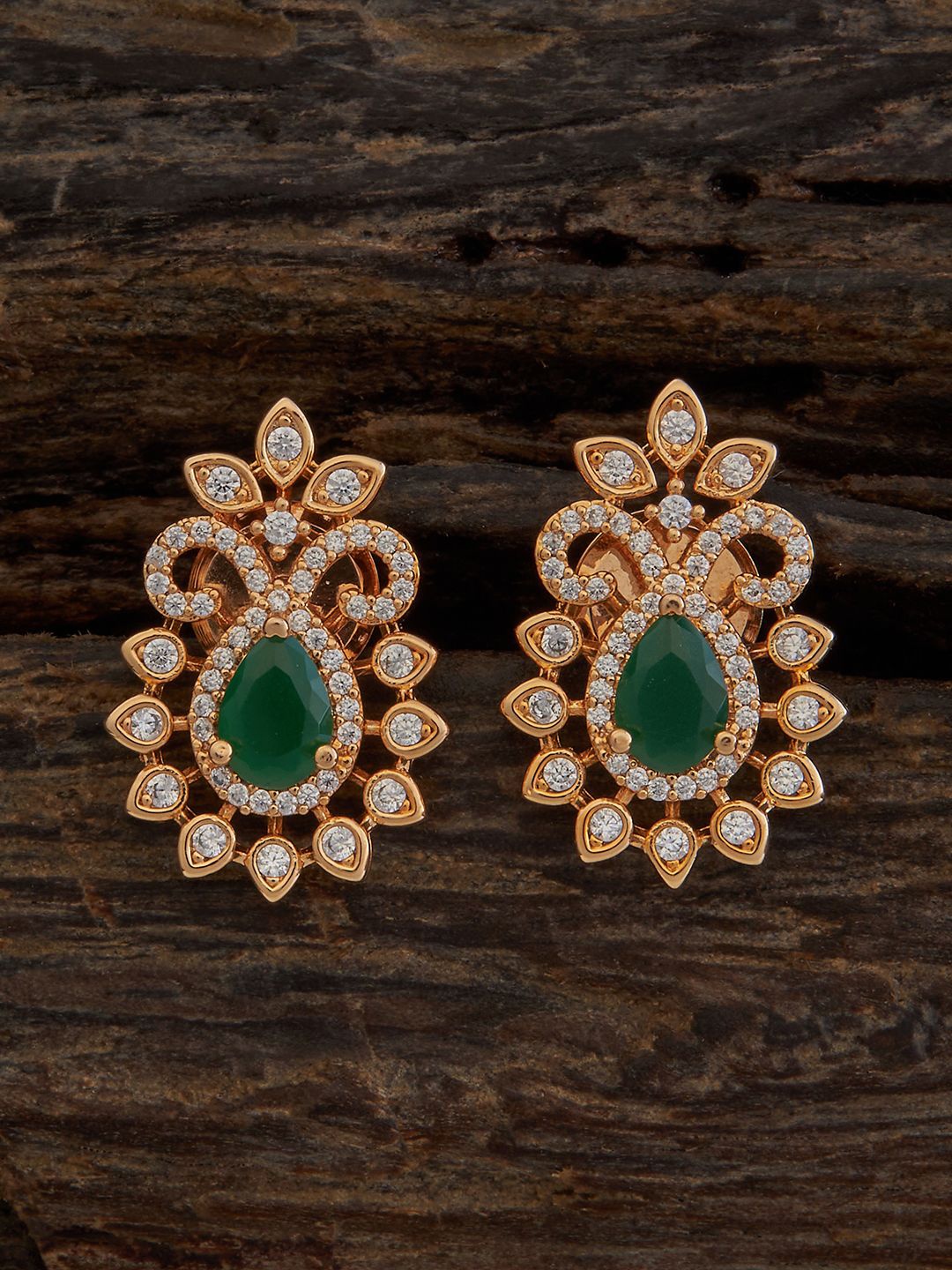 

Kushal's Fashion Jewellery Gold Plated Floral Zircon Studs