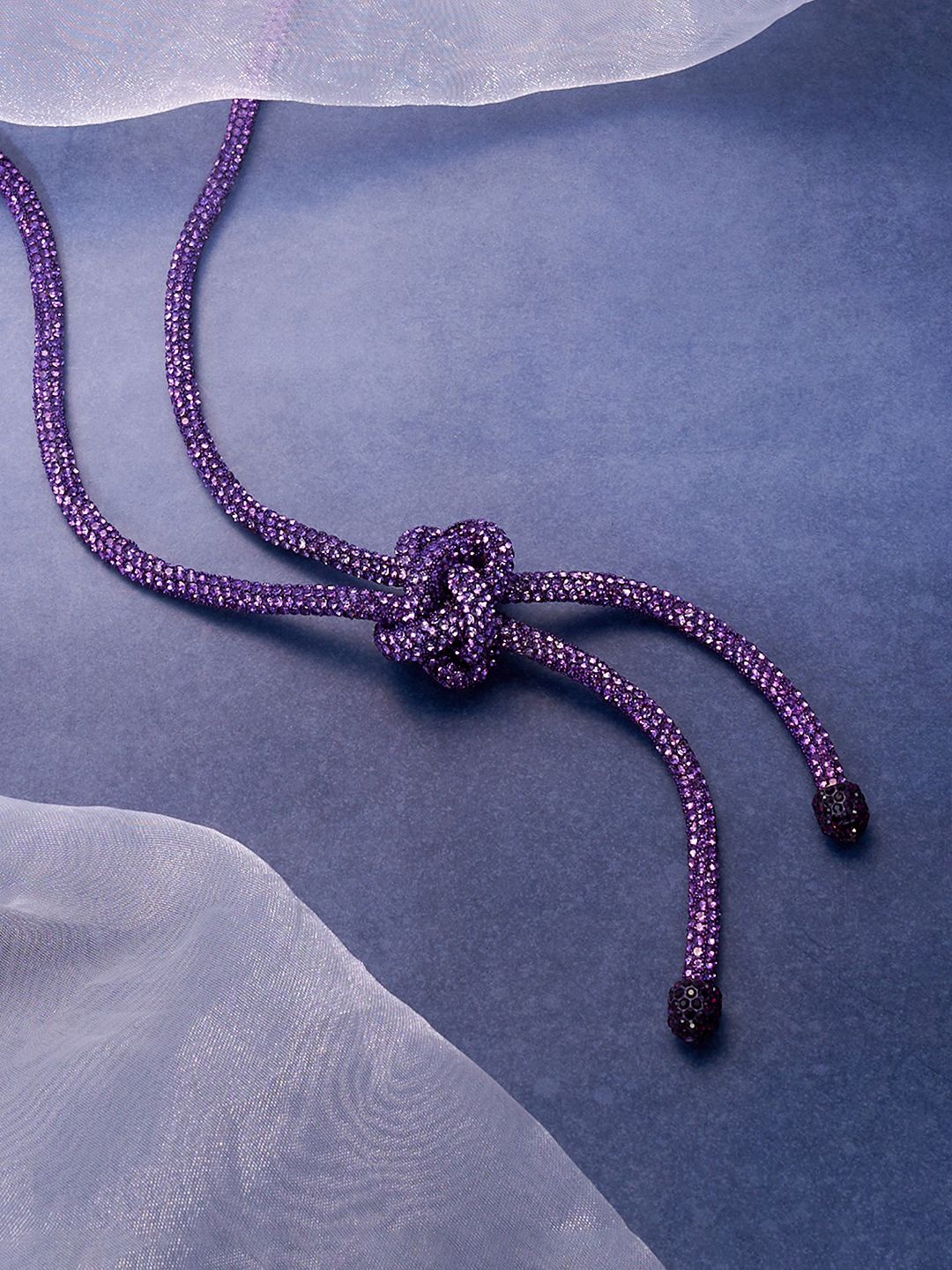

SOHI The Jingle Sautoir Stones Studded Necklace, Purple