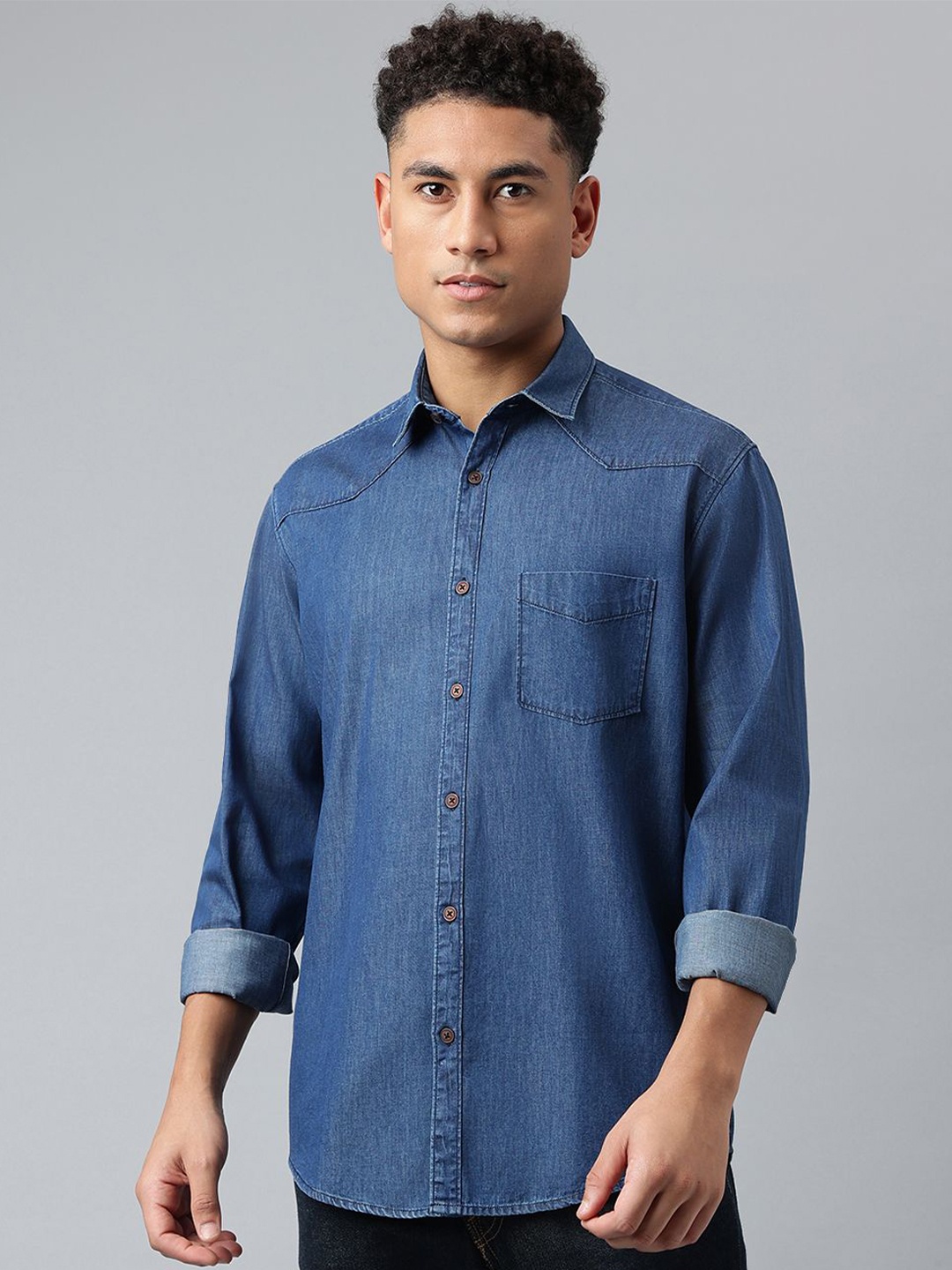 

Richlook Men Comfort Spread Collar Solid Cotton Party Shirt, White