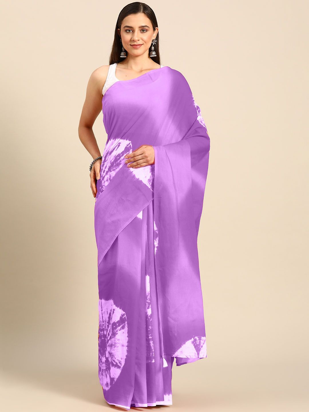 

BUTA BUTI Tie and Dye Pure Cotton Saree, Pink