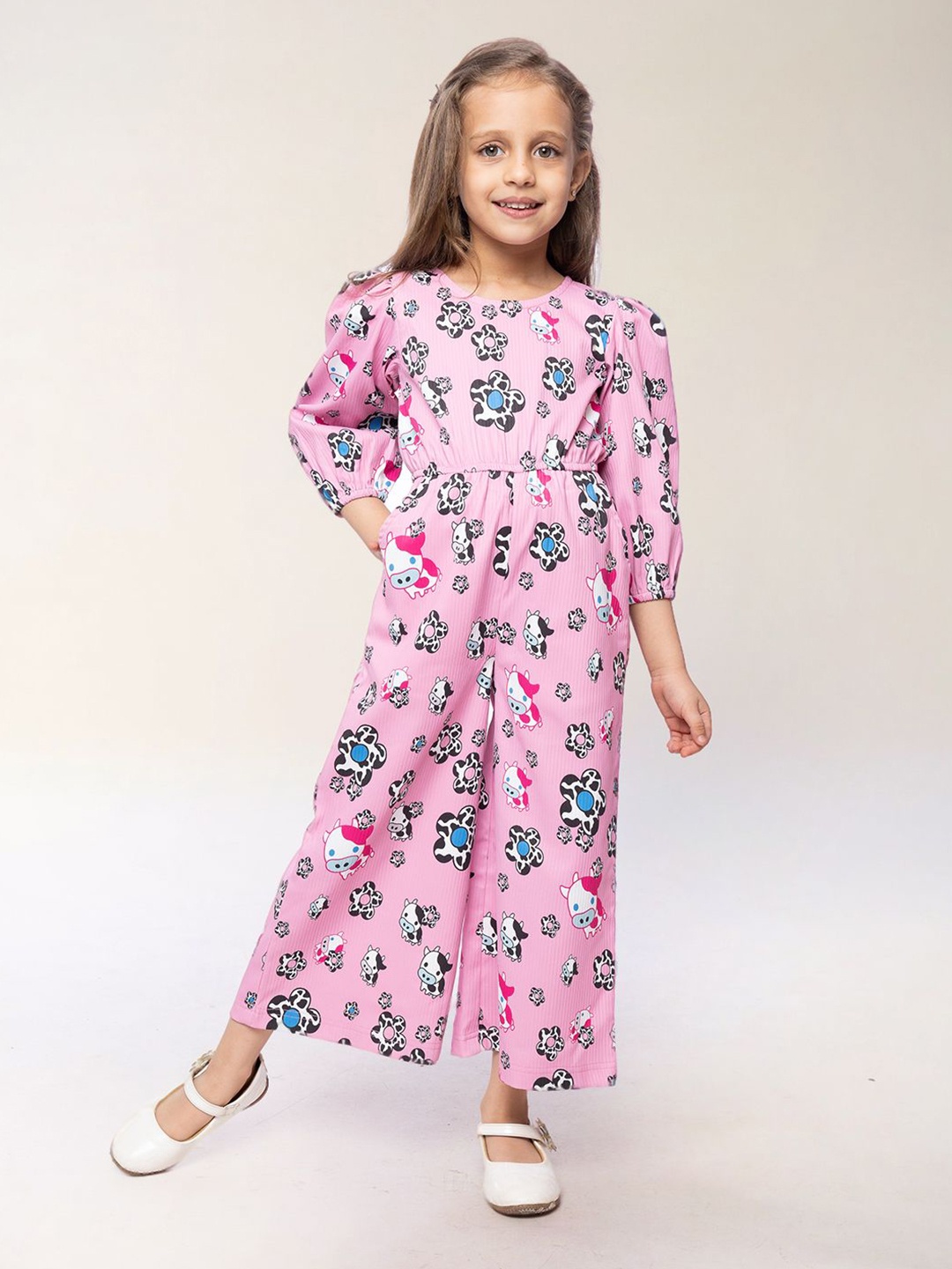 

BAESD Girls Printed Basic Jumpsuit, Pink