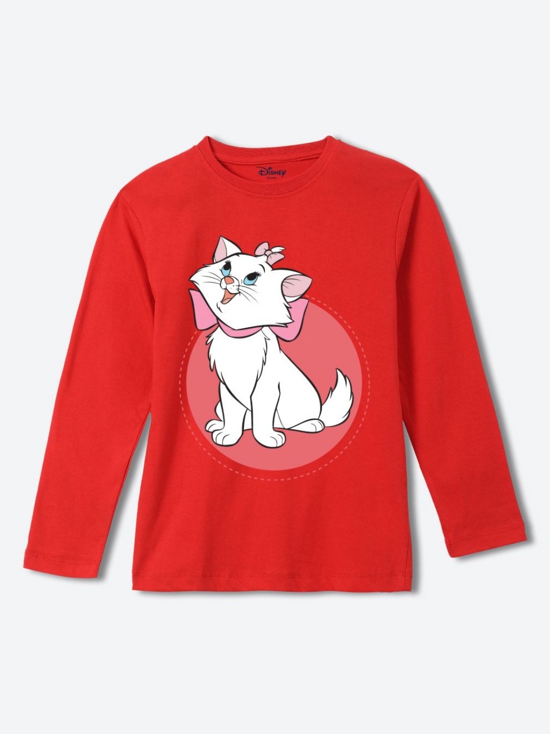 

YK Disney Girls Graphic Printed Round Neck Pure Cotton T-shirt, Red