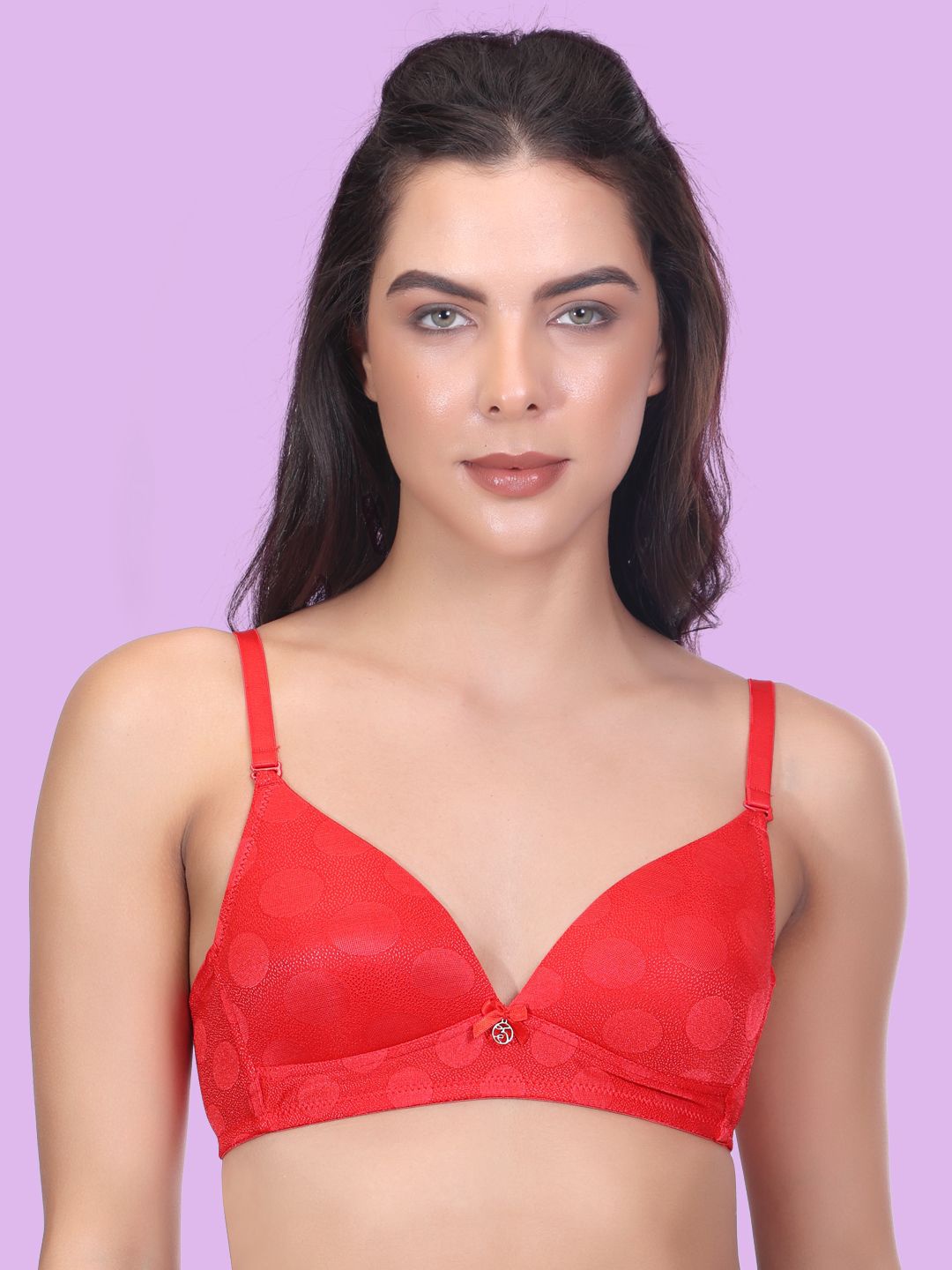 

Amour Secret Polka Dot Bra Full Coverage Lightly Padded, Red