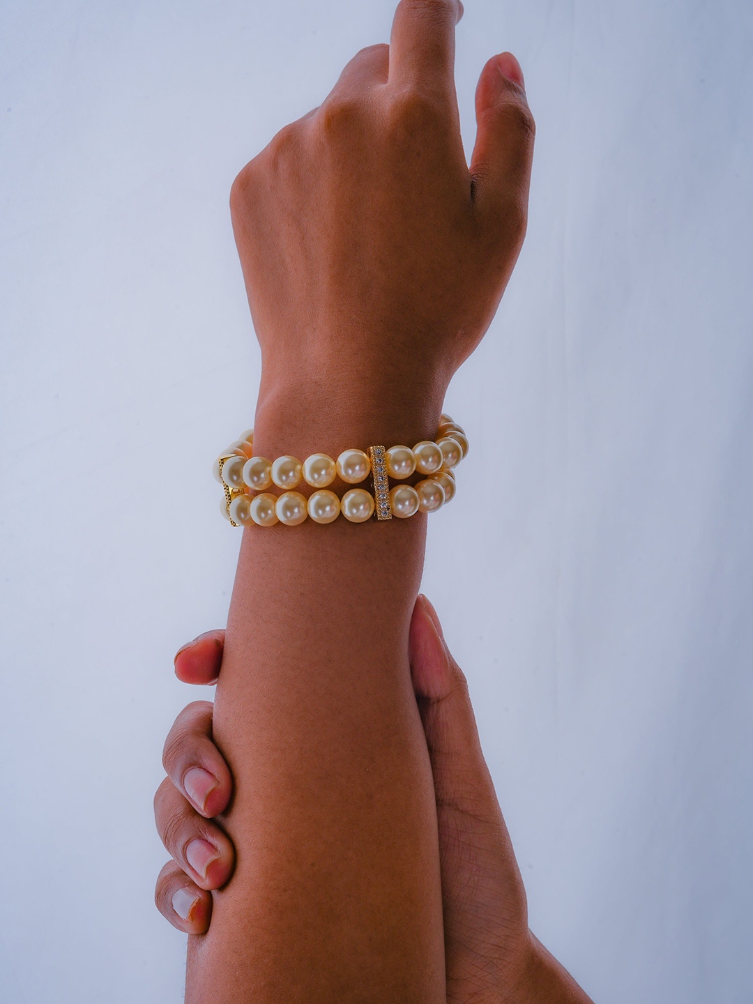 

Totapari Women Gold-Plated Pearls Beaded Wraparound Bracelet