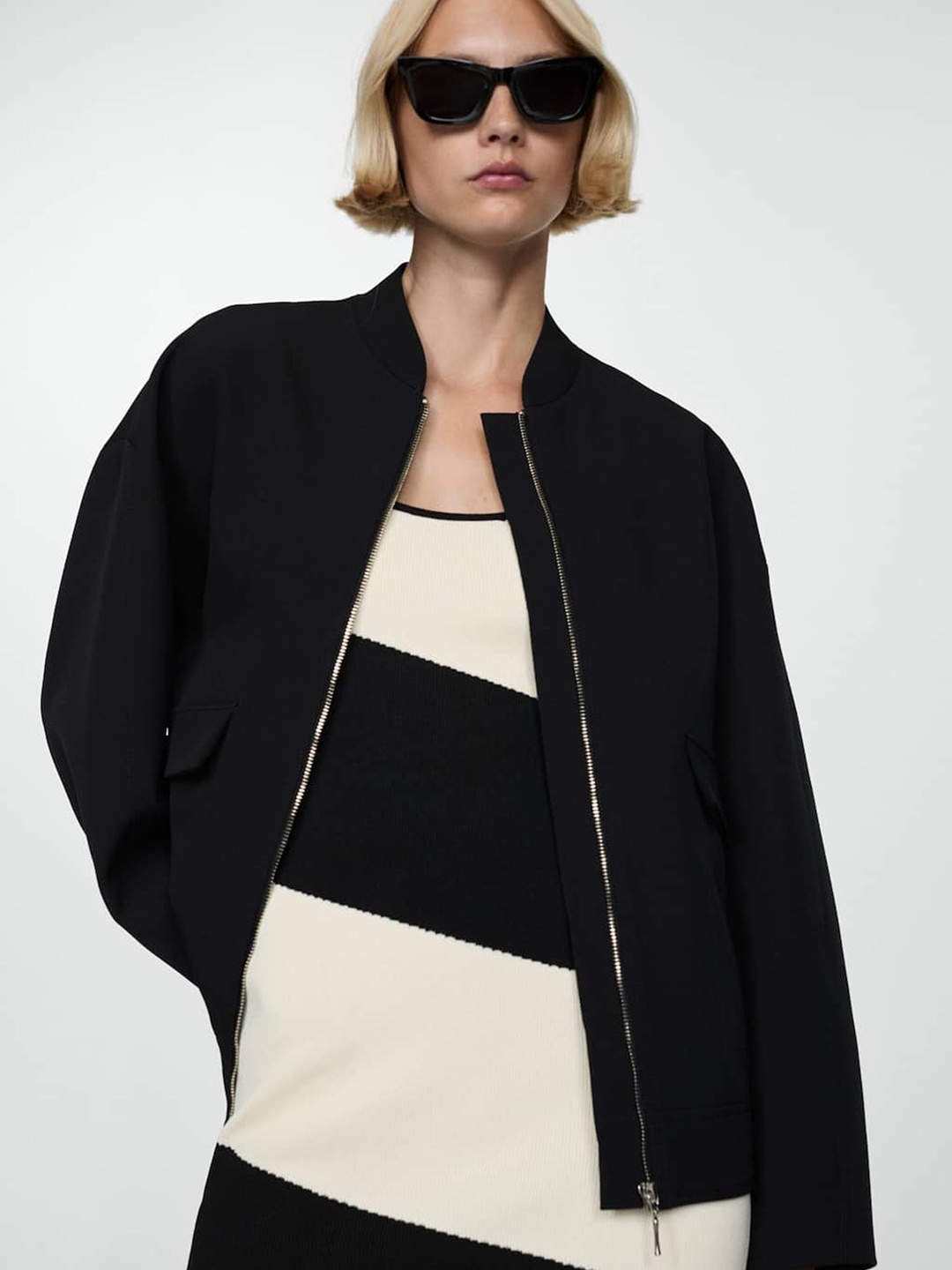 

MANGO Oversized Tailored Jacket, Black