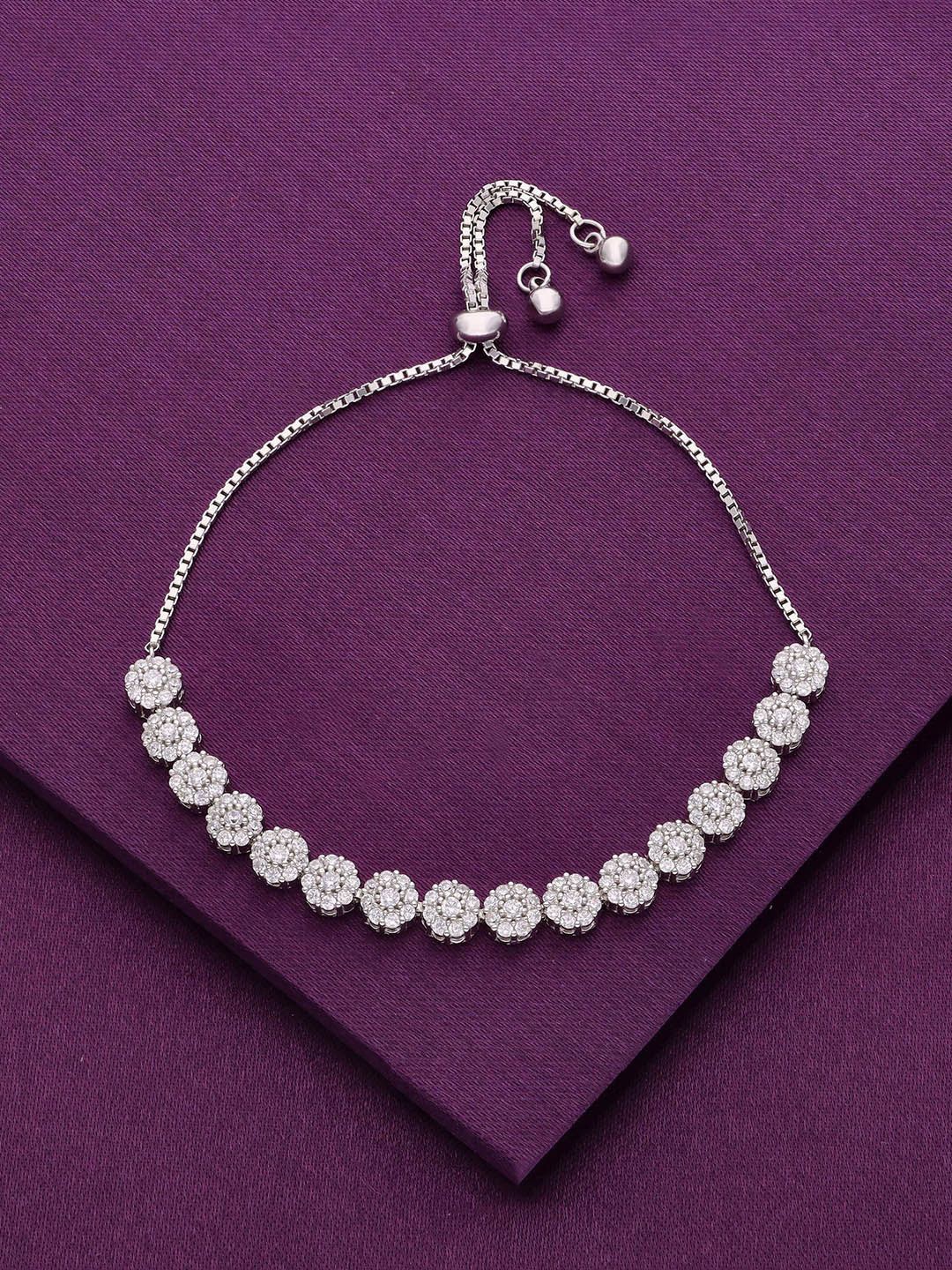 

KAI JEWEL Sterling Silver Rhodium-Plated Cubic Zirconia Wraparound Bracelet