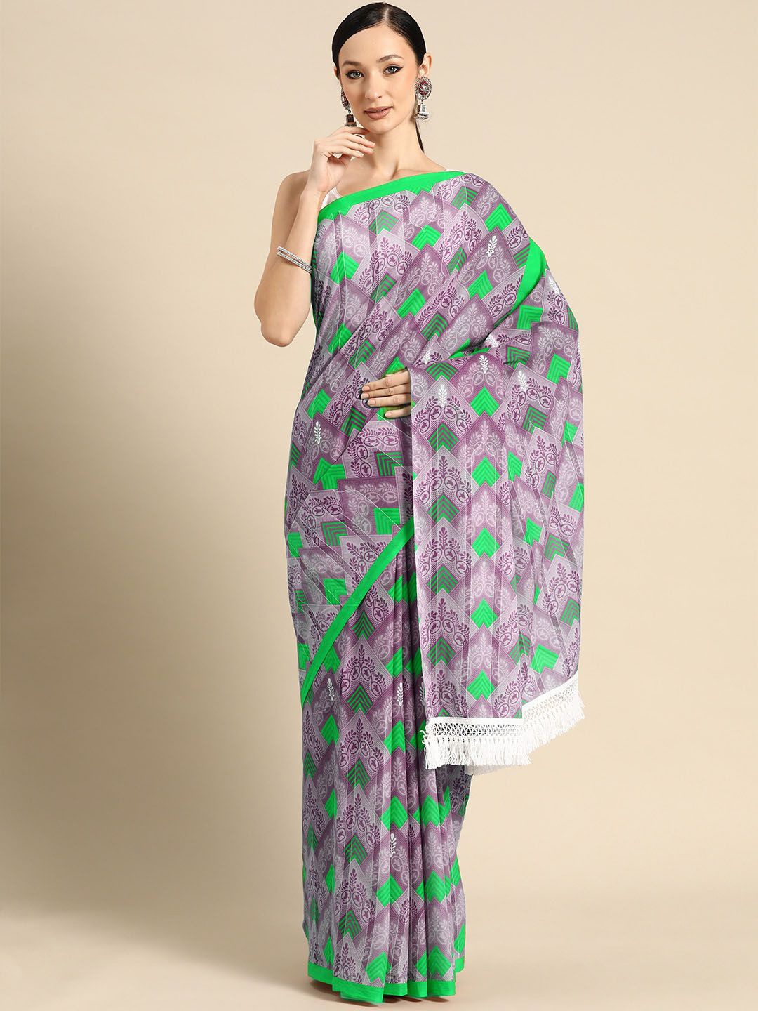 

BUTA BUTI Pure Cotton Saree, Green