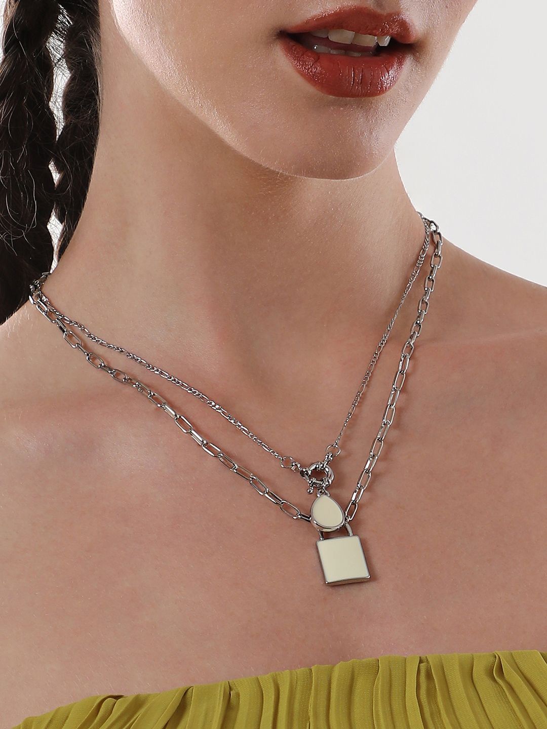 

SOHI The Sailor's Silver Plated Layered Necklace