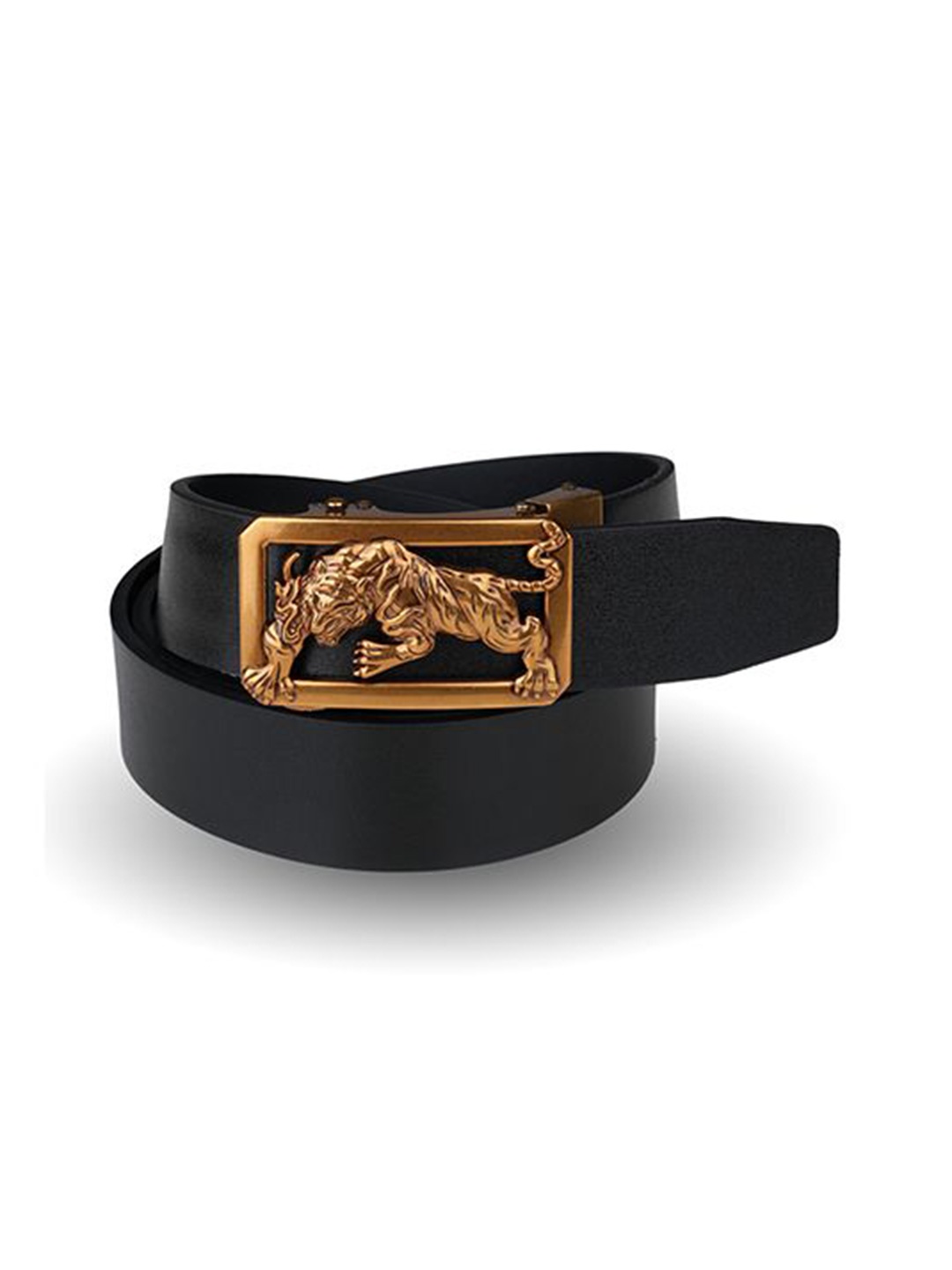 

Lulala Men Textured Leather Belt, Black