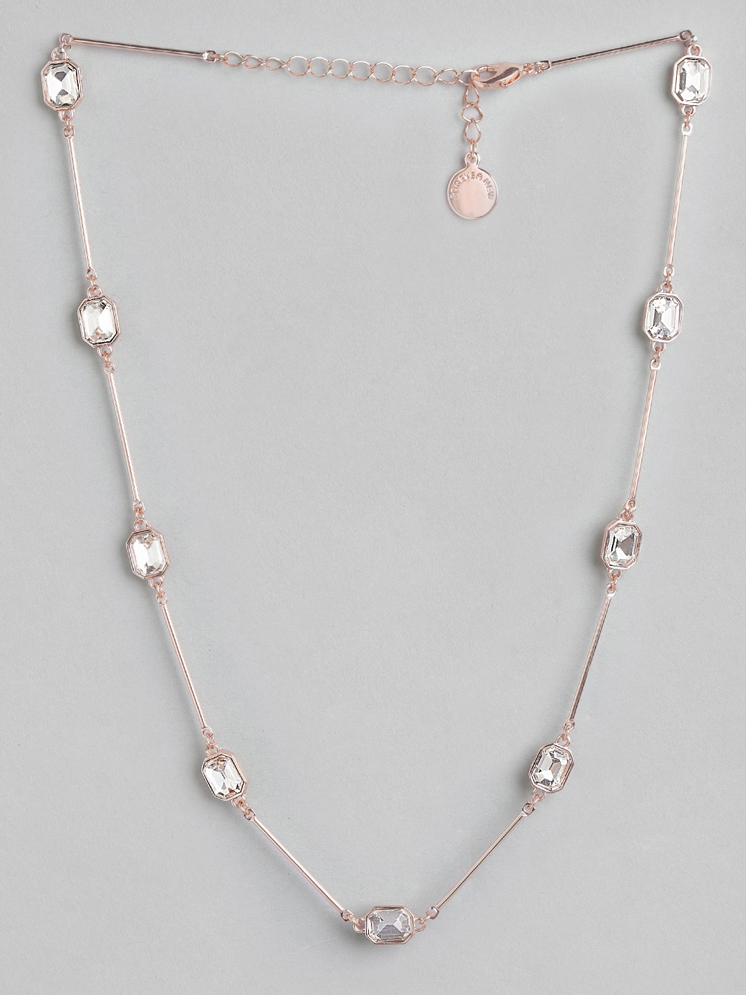 

Forever New White Stone-Studded Rose Gold-Plated Chain